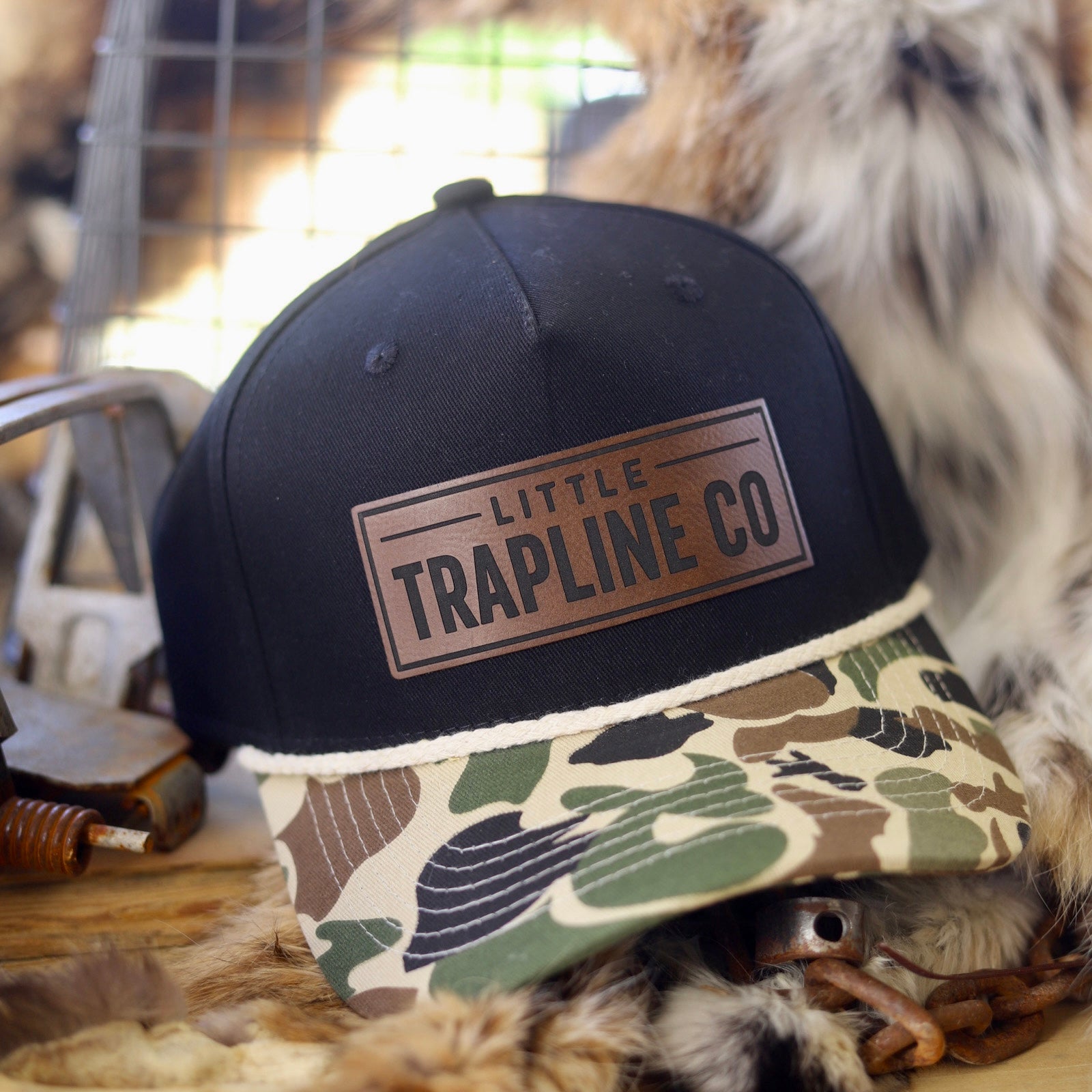 Black Camo Snapback Rope Hat